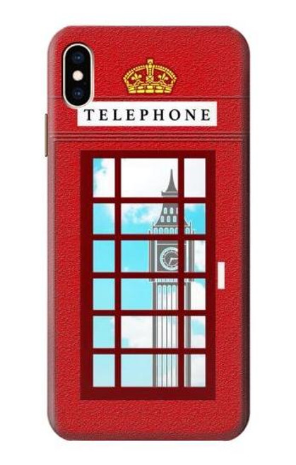 S2059 イングランドクラシック英国の電話ボックスミニマリスト England Classic British Telephone Box Minimalist iPhone XS Max バックケース、フリップケース・カバー