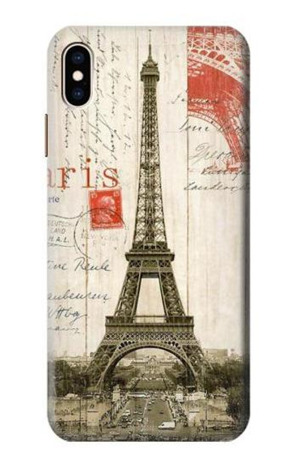 S2108 エッフェル塔パリポストカード Eiffel Tower Paris Postcard iPhone XS Max バックケース、フリップケース・カバー