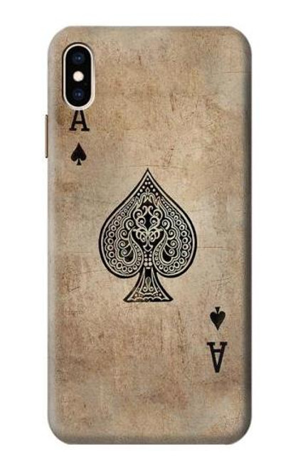 S2928 ヴィンテージスペードのエースカード Vintage Spades Ace Card iPhone XS Max バックケース、フリップケース・カバー