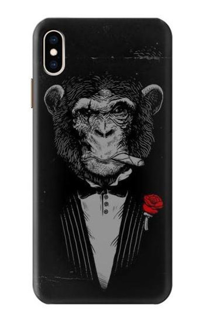 S3167 面白いマフィア猿 Funny Gangster Mafia Monkey iPhone XS Max バックケース、フリップケース・カバー
