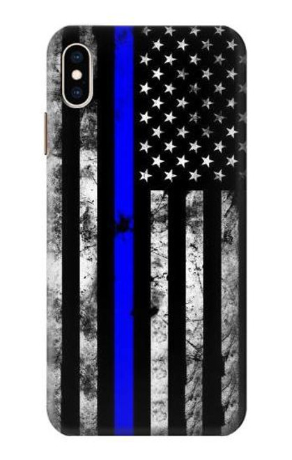 S3244 ブルーラインUSA Thin Blue Line USA iPhone XS Max バックケース、フリップケース・カバー