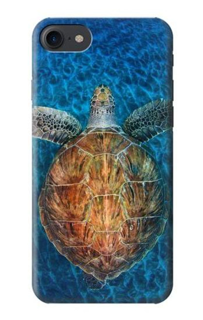 S1249 青い海亀 Blue Sea Turtle iPhone 7, iPhone 8 バックケース、フリップケース・カバー