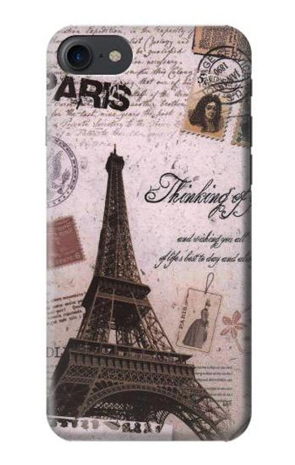S2211 パリエッフェル塔ポストカード Paris Postcard Eiffel Tower iPhone 7, iPhone 8 バックケース、フリップケース・カバー
