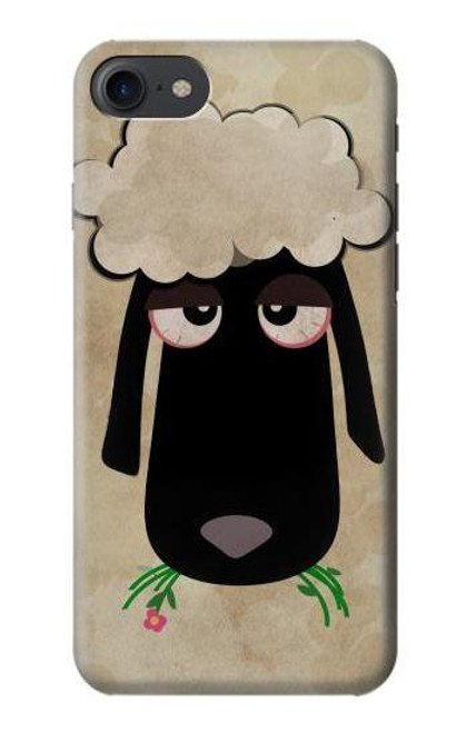 S2826 眠えない黒い羊 Cute Cartoon Unsleep Black Sheep iPhone 7, iPhone 8 バックケース、フリップケース・カバー