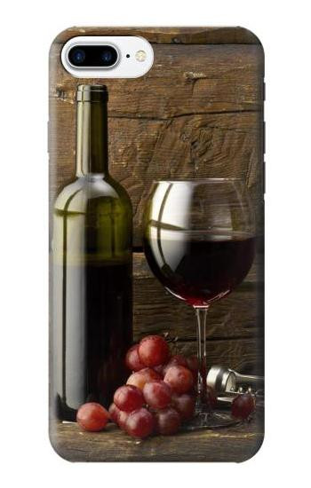 S1316 ブドウのボトルと赤ワインのグラス Grapes Bottle and Glass of Red Wine iPhone 7 Plus, iPhone 8 Plus バックケース、フリップケース・カバー