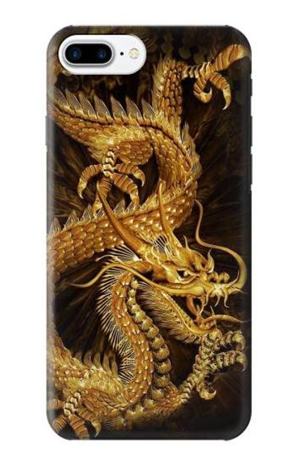 S2804 ゴールドドラゴンプリント Chinese Gold Dragon Printed iPhone 7 Plus, iPhone 8 Plus バックケース、フリップケース・カバー