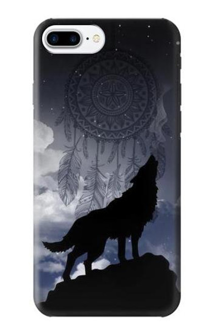 S3011 ドリームキャッチャーオオカミは 月にハウリング Dream Catcher Wolf Howling iPhone 7 Plus, iPhone 8 Plus バックケース、フリップケース・カバー