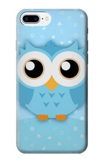 S3029 かわいい青いフクロウ Cute Blue Owl iPhone 7 Plus, iPhone 8 Plus バックケース、フリップケース・カバー