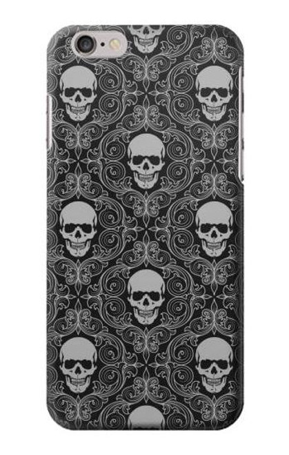 S2371 スカルヴィンテージモノクロのパターン Skull Vintage Monochrome Pattern iPhone 6 6S バックケース、フリップケース・カバー
