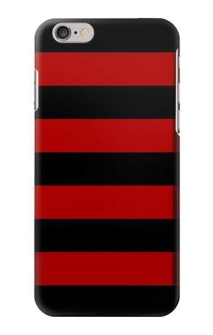 S2638 黒と赤のストライプ Black and Red Striped iPhone 6 6S バックケース、フリップケース・カバー