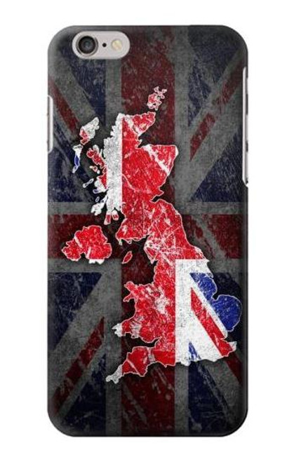 S2936 英国旗地図 UK British Flag Map iPhone 6 6S バックケース、フリップケース・カバー