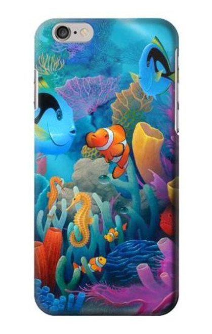 S3227 水中の世界の漫画 Underwater World Cartoon iPhone 6 6S バックケース、フリップケース・カバー