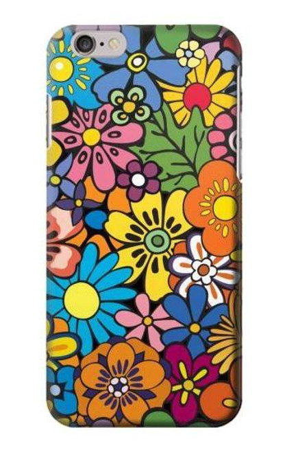 S3281 カラフルなヒッピーの花のパターン Colorful Hippie Flowers Pattern iPhone 6 6S バックケース、フリップケース・カバー