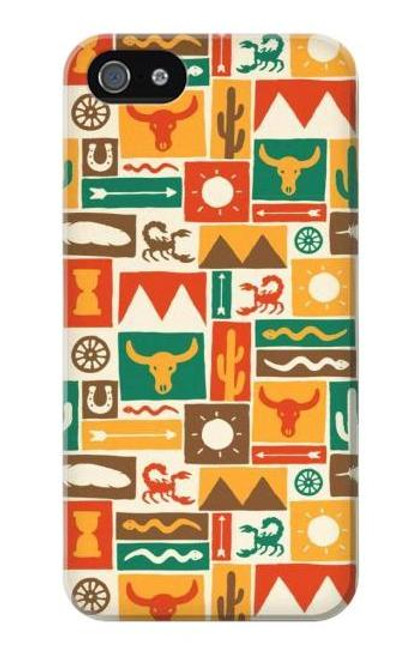 S1873 ウェスタンパターン Western Pattern iPhone 5 5S SE バックケース、フリップケース・カバー