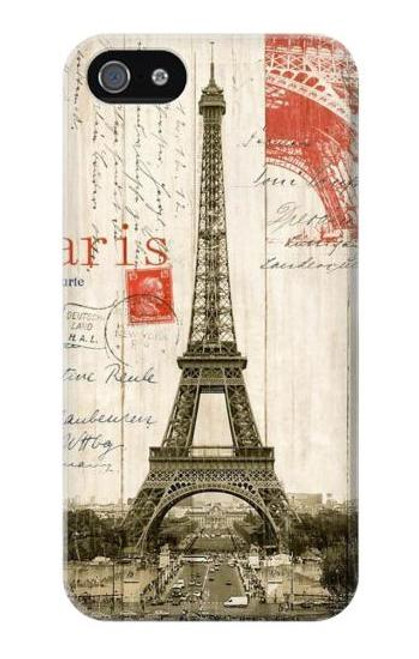 S2108 エッフェル塔パリポストカード Eiffel Tower Paris Postcard iPhone 5 5S SE バックケース、フリップケース・カバー