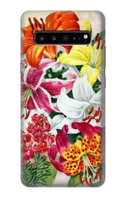 S3205 レトロ花 Retro Art Flowers Samsung Galaxy S10 5G バックケース、フリップケース・カバー