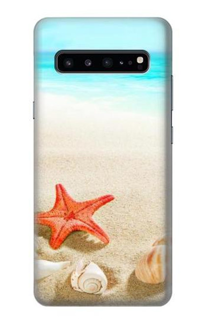 S3212 シーシェルズ・ヒトデ・ビーチ Sea Shells Starfish Beach Samsung Galaxy S10 5G バックケース、フリップケース・カバー