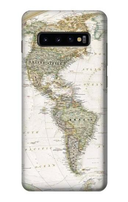 S0604 世界地図 World Map Samsung Galaxy S10 Plus バックケース、フリップケース・カバー