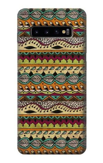 S2860 アステカ ヒッピー柄 Aztec Boho Hippie Pattern Samsung Galaxy S10 Plus バックケース、フリップケース・カバー
