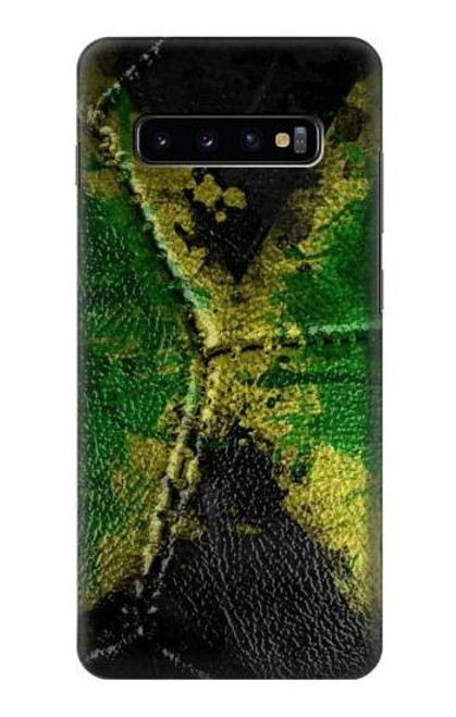 S3319 ジャマイカの旗ビンテージフットボールのグラフィック Jamaica Flag Vintage Football Graphic Samsung Galaxy S10 Plus バックケース、フリップケース・カバー