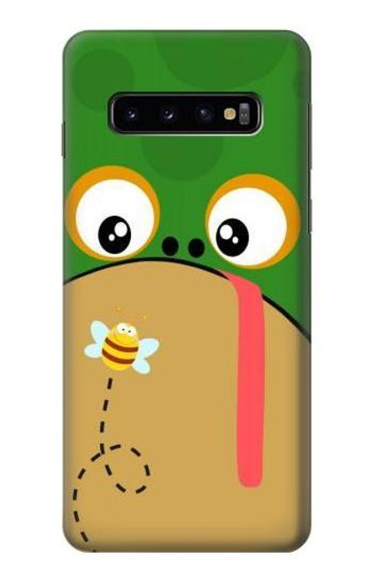 S2765 かわいいカエル ハチ 漫画 Frog Bee Cute Cartoon Samsung Galaxy S10 バックケース、フリップケース・カバー