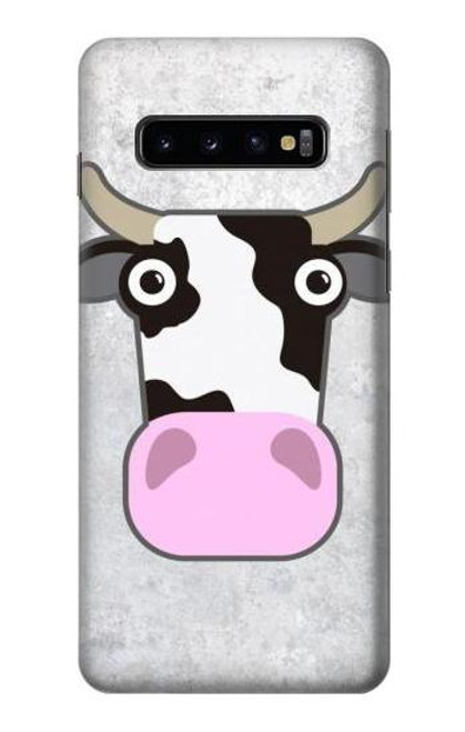 S3257 牛の漫画 Cow Cartoon Samsung Galaxy S10 バックケース、フリップケース・カバー
