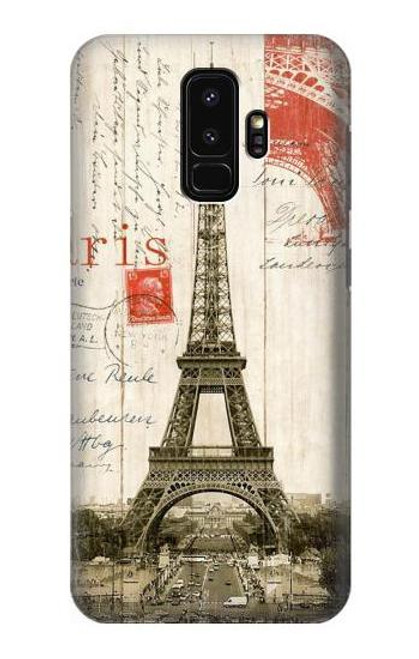 S2108 エッフェル塔パリポストカード Eiffel Tower Paris Postcard Samsung Galaxy S9 Plus バックケース、フリップケース・カバー