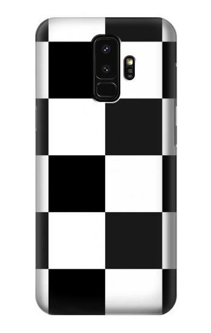 S2492 黒と白のチェッカーボード Black and White Check Samsung Galaxy S9 Plus バックケース、フリップケース・カバー