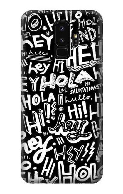 S2744 こんにちはこんにちはねえアートパターン Hey Hi Hello Art Pattern Samsung Galaxy S9 Plus バックケース、フリップケース・カバー