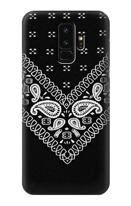 S3363 黒バンダナ Bandana Black Pattern Samsung Galaxy S9 Plus バックケース、フリップケース・カバー