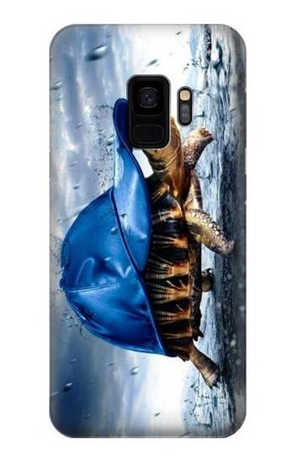 S0084 雨でかめ Turtle in the Rain Samsung Galaxy S9 バックケース、フリップケース・カバー