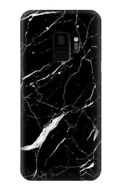 S2895 ブラックマーブルグラフィックプリント Black Marble Graphic Printed Samsung Galaxy S9 バックケース、フリップケース・カバー