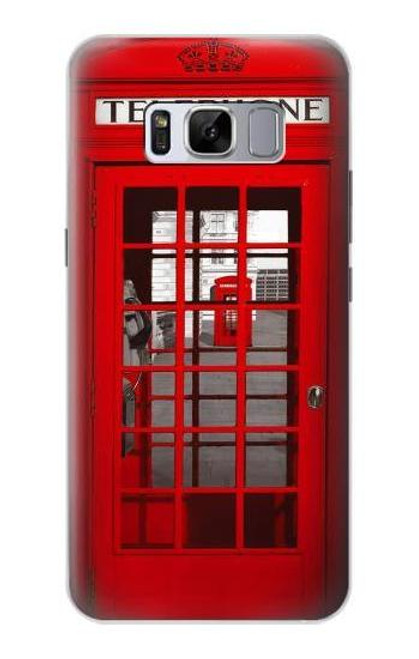 S0058 ロンドン〔イギリス〕の赤い電話ボックス Classic British Red Telephone Box Samsung Galaxy S8 Plus バックケース、フリップケース・カバー