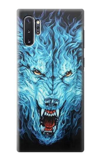 S0752 青火災狼 Blue Fire Grim Wolf Samsung Galaxy Note 10 Plus バックケース、フリップケース・カバー