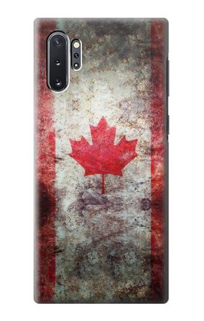 S2490 カナダメープルリーフ旗 Canada Maple Leaf Flag Texture Samsung Galaxy Note 10 Plus バックケース、フリップケース・カバー