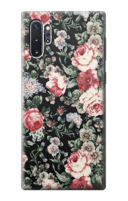 S2727 ヴィンテージローズ柄 Vintage Rose Pattern Samsung Galaxy Note 10 Plus バックケース、フリップケース・カバー