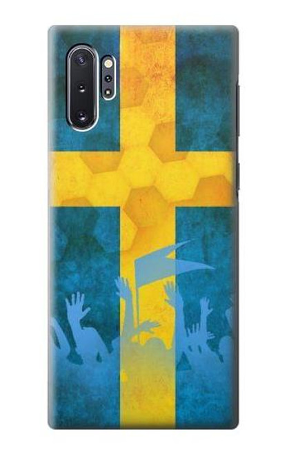 S2990 スウェーデンサッカー Sweden Football Soccer Flag Samsung Galaxy Note 10 Plus バックケース、フリップケース・カバー