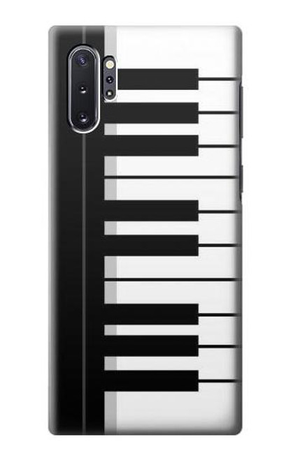 S3078 黒と白のピアノキーボード Black and White Piano Keyboard Samsung Galaxy Note 10 Plus バックケース、フリップケース・カバー