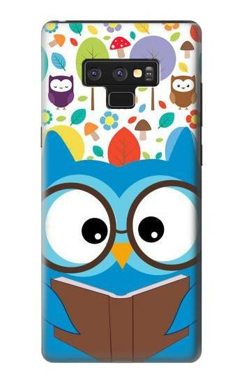 S2521 可愛いオタクフクロウ漫画 Cute Nerd Owl Cartoon Note 9 Samsung Galaxy Note9 バックケース、フリップケース・カバー
