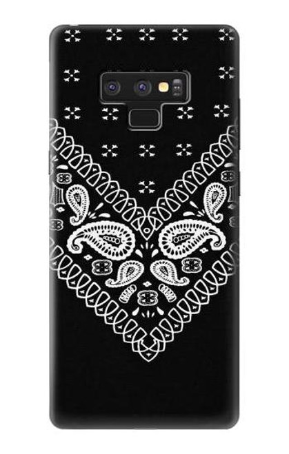 S3363 黒バンダナ Bandana Black Pattern Note 9 Samsung Galaxy Note9 バックケース、フリップケース・カバー