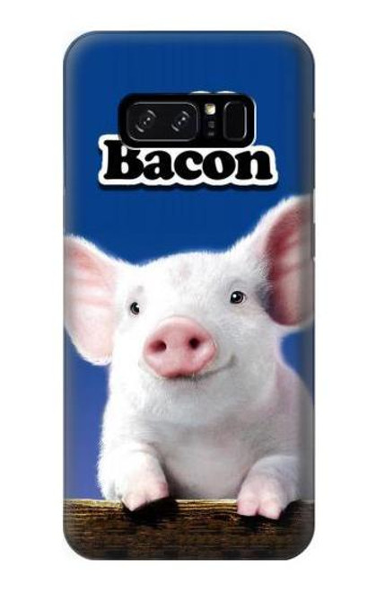 S0608 私はベーコンが大好き かわいい子ブタ I Love Bacon Cute Baby Pig Note 8 Samsung Galaxy Note8 バックケース、フリップケース・カバー