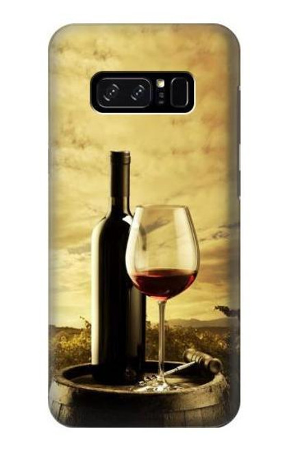S2042 ブドウのボトルと赤ワインのグラス A Grape Vineyard Grapes Bottle and Glass of Red Wine Note 8 Samsung Galaxy Note8 バックケース、フリップケース・カバー