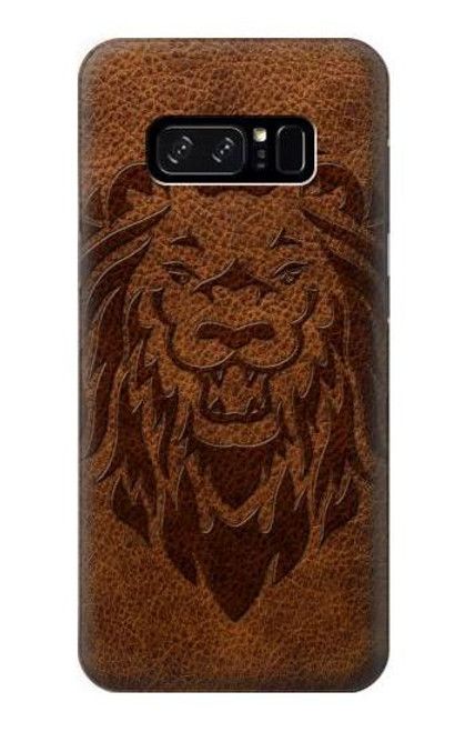 S2529 レオゾディアックタトゥーブラウングラフィック Leo Zodiac Tattoo Brown Graphic Print Note 8 Samsung Galaxy Note8 バックケース、フリップケース・カバー