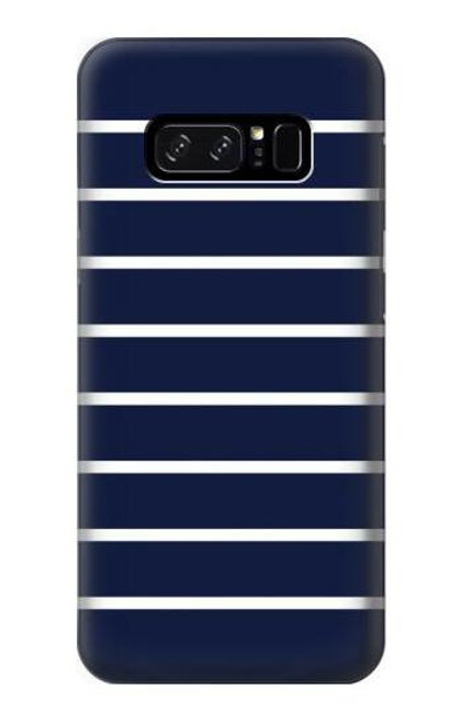 S2767 ネイビーホワイトストライプ Navy White Striped Note 8 Samsung Galaxy Note8 バックケース、フリップケース・カバー