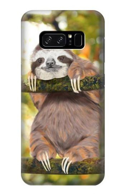 S3138 かわいいナマケモノ  Cute Baby Sloth Paint Note 8 Samsung Galaxy Note8 バックケース、フリップケース・カバー