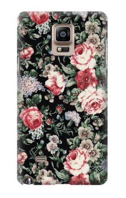 S2727 ヴィンテージローズ柄 Vintage Rose Pattern Samsung Galaxy Note 4 バックケース、フリップケース・カバー