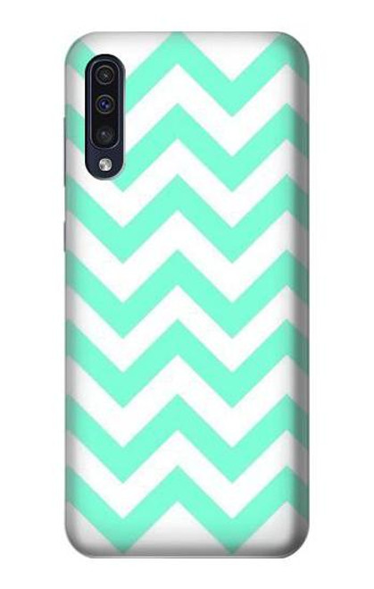 S1723 ミントシェブロンジグザグ Mint Chevron Zigzag Samsung Galaxy A70 バックケース、フリップケース・カバー