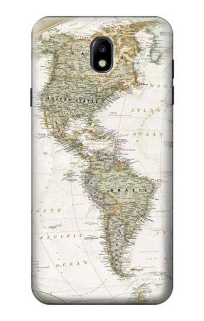 S0604 世界地図 World Map Samsung Galaxy J7 (2018) バックケース、フリップケース・カバー