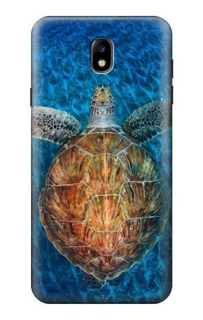 S1249 青い海亀 Blue Sea Turtle Samsung Galaxy J7 (2018) バックケース、フリップケース・カバー
