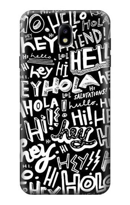 S2744 こんにちはこんにちはねえアートパターン Hey Hi Hello Art Pattern Samsung Galaxy J7 (2018) バックケース、フリップケース・カバー